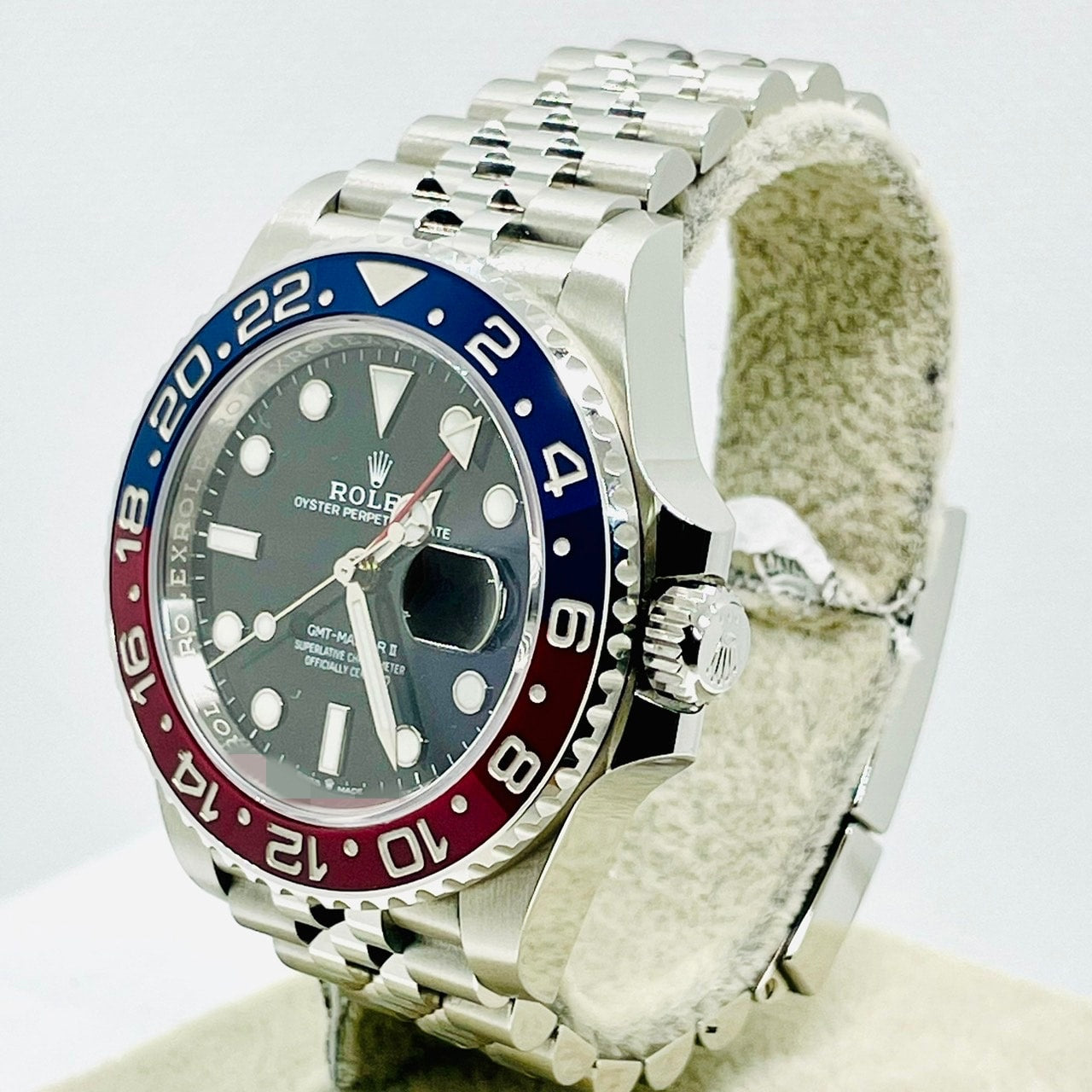 Pre-Owned Rolex GMT Master II 126710BLRO Jubilee Bracelet Black Pepsi