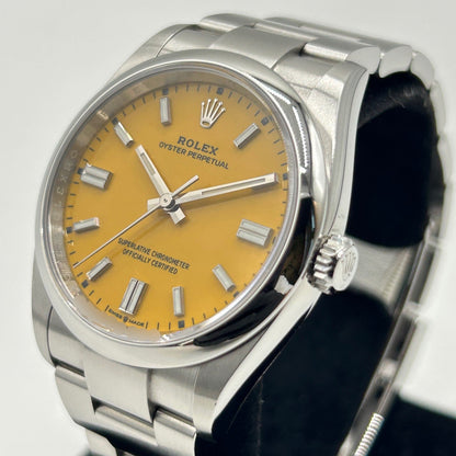 사전 소유의 롤렉스 굴 영구 126000 굴 팔찌 노란색 36mm