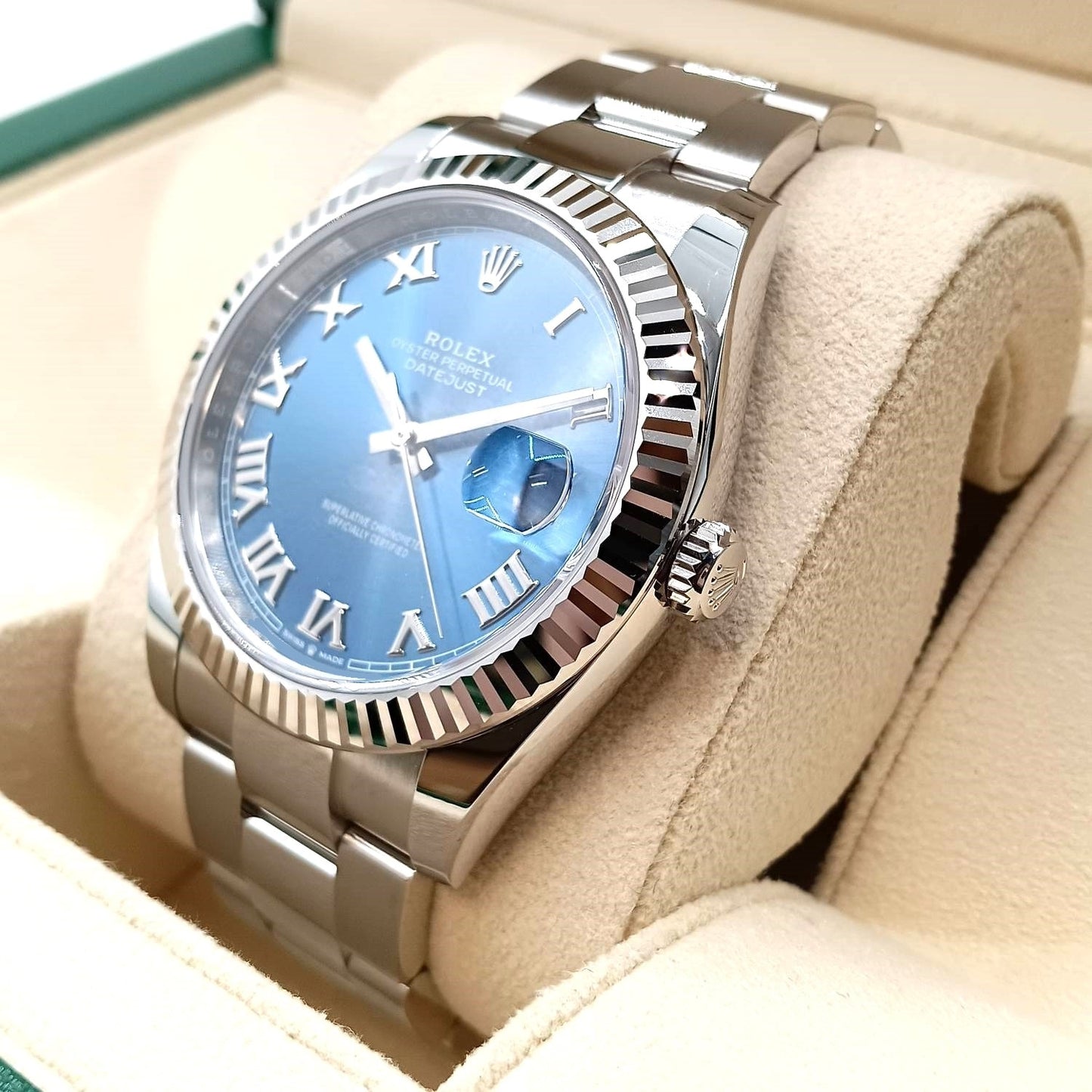 プレオウンド ロレックス デイトジャスト 126334 アズーロブルー オイスターブレス　41ｍｍ