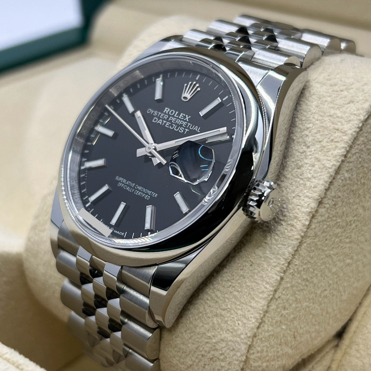 プレオウンド ロレックス デイトジャスト 126200  ジュビリーブレスレット　ブラック　36mm