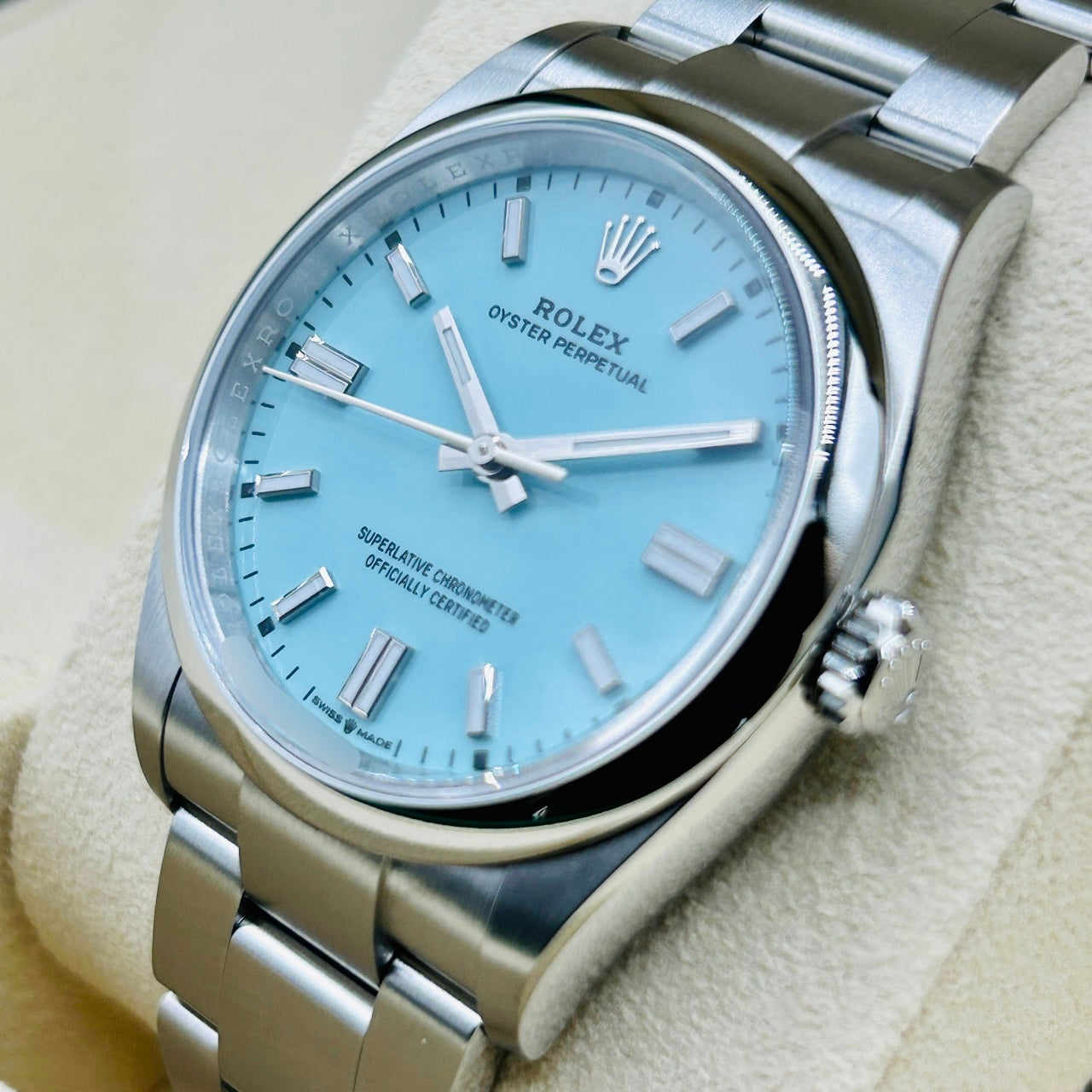 사전 소유 [지원 가격! 나는 항상 그것을 원했다! Rolex Oyster Perpetual 126000 굴 팔찌 청록색 청록색 36mm