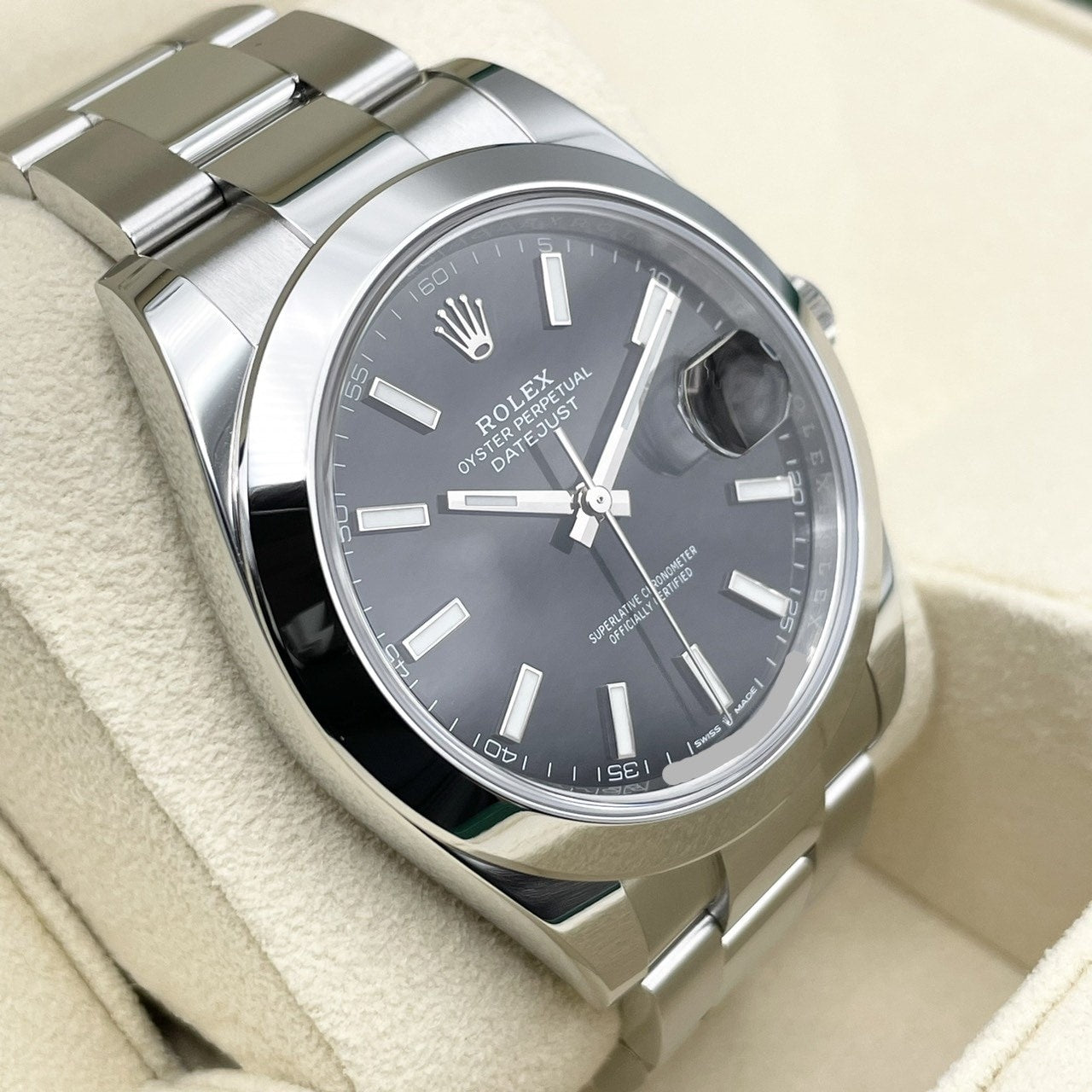 사전 소유의 롤렉스 날짜 주행 126300 블랙 굴 팔찌 41mm