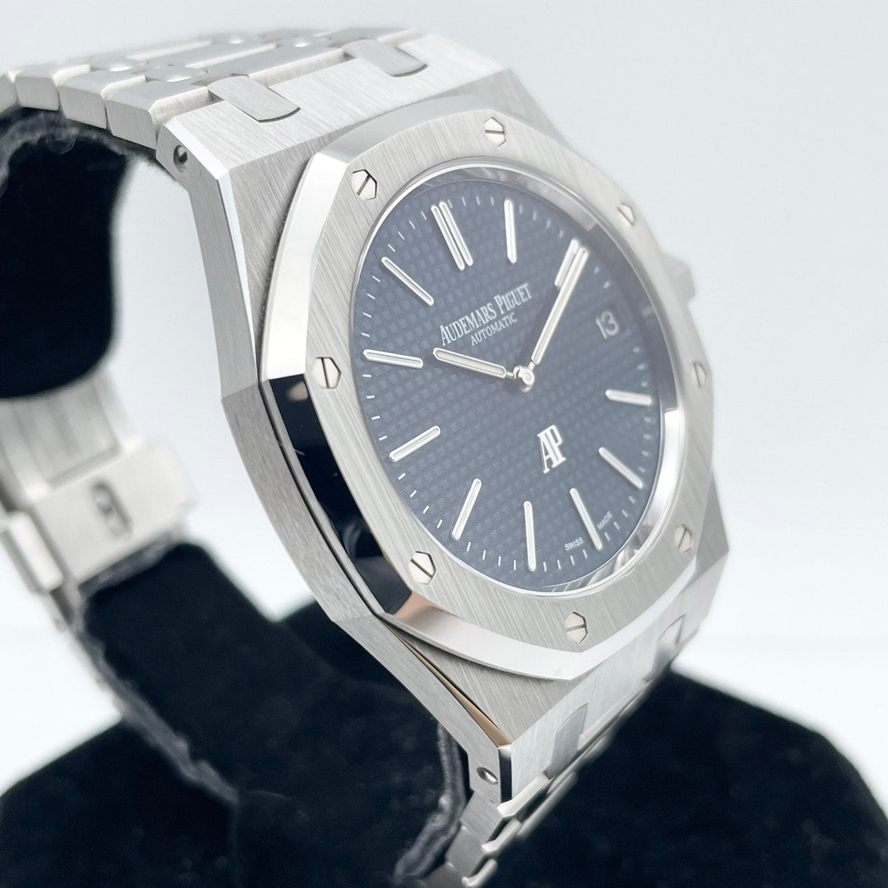 [50 주년 기념 로터 장착 모델] Audemars Pigemars Royal Oak Jumbo Extra Sin 16202st.oo.1240st.01 Blue Stainless Steel 39mm