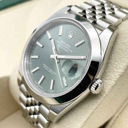 プレオウンド ロレックス デイトジャスト 126300 ミントグリーン　ジュビリーブレスレット 41mm