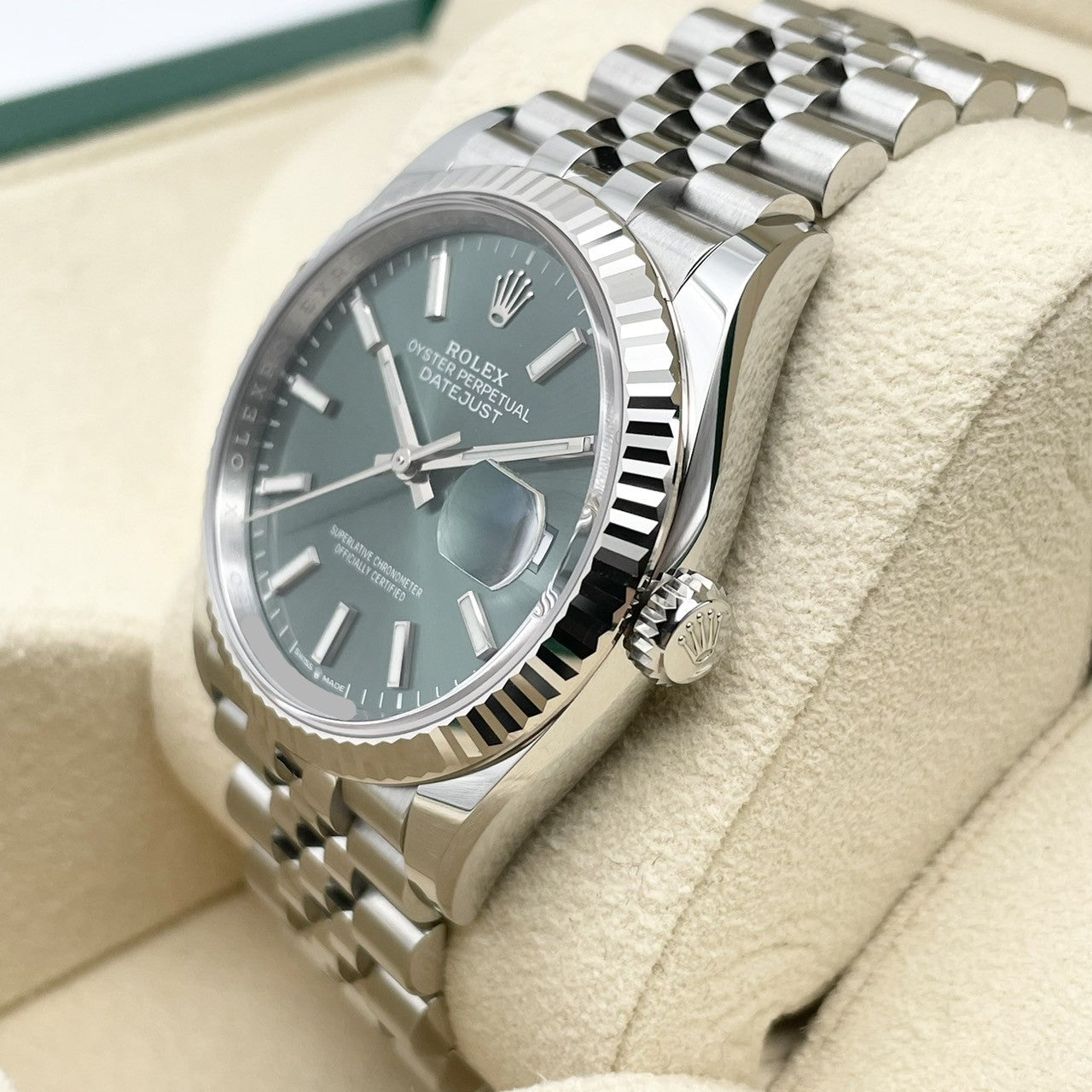 プレオウンド ロレックス デイトジャスト 126234 ミントグリーン ジュビリーブレス 36mm