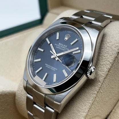 プレオウンド ロレックス デイトジャスト41 126300 オイスターブレスレット ブルー 41mm