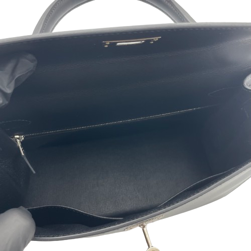 [Cash Price] Hermes Kelly 28 Noir Sombrero Silver Fittings A Engraved