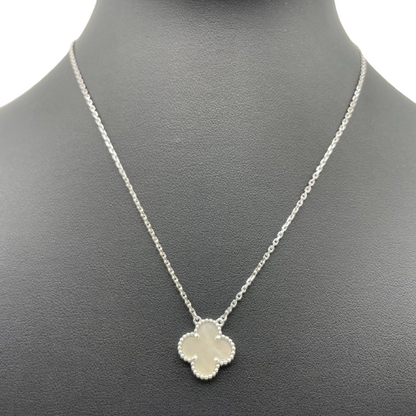 Van Cleef &amp; Arpels 梵克雅宝 Alhambra 复古项链 VCARF48700 白壳白金
