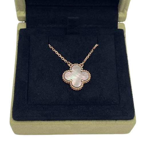 Pre-Owned Van Cleef & Arpels Vintage Alhambra Necklace VCARP4KK00 Mother of Pearl Rose Gold