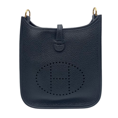 愛馬仕（Hermes）Mini Evelyn TPM Noir Torillon Clemence Gold Hardware w刻了