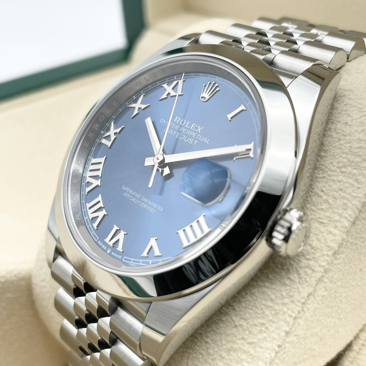 [年終銷售！] 】勞力士datejust 126300 Azzurro Blue Roman Jubilee手鍊41mm
