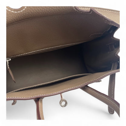 Hermes Birkin 25 Etoup Togo Silver Metal Fittings B 조각