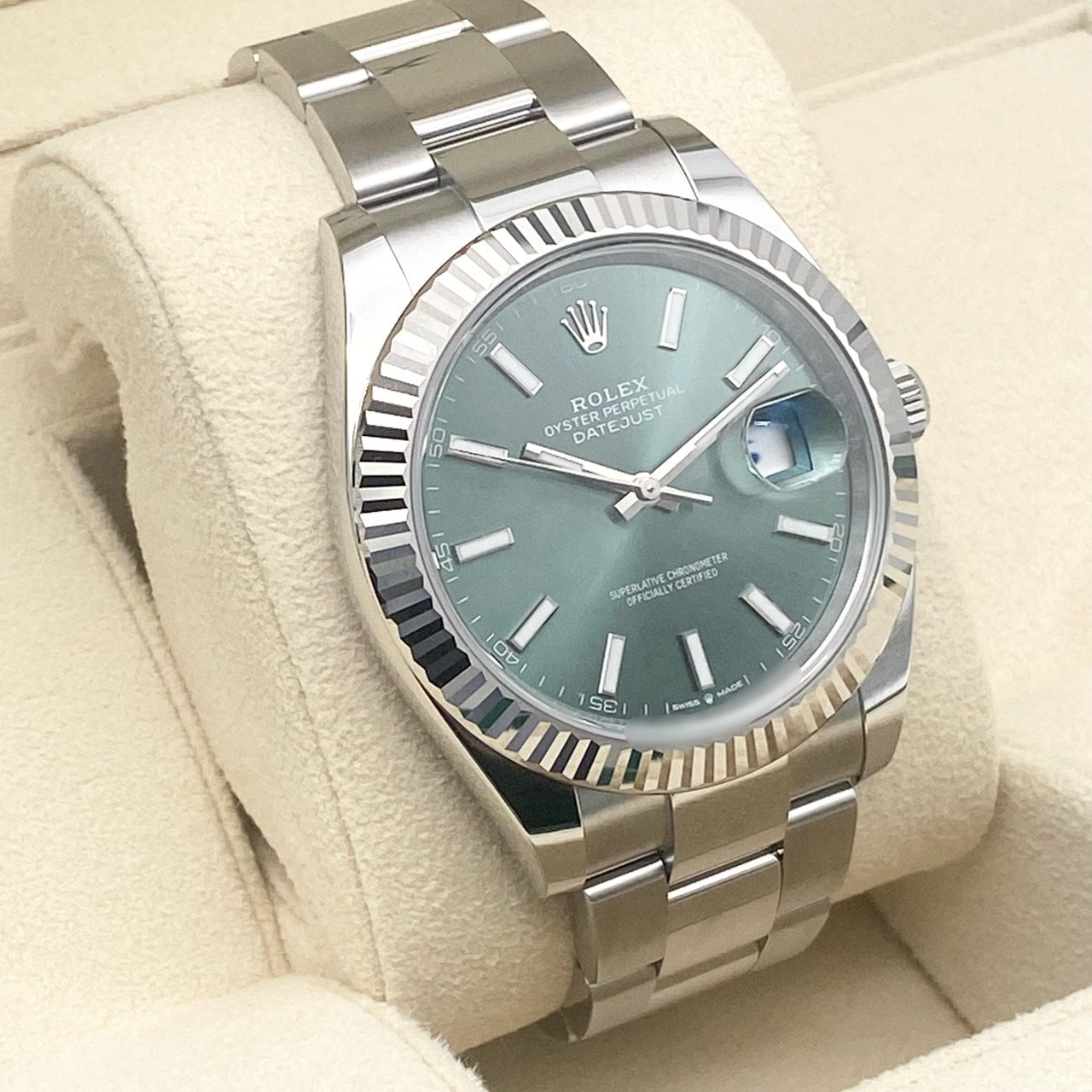 プレオウンド ロレックス デイトジャスト 126334 ミントグリーン オイスターブレス 41mm