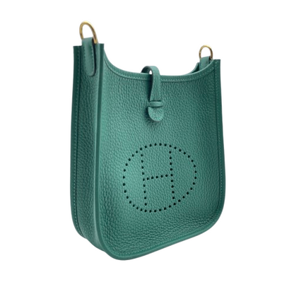 愛馬仕（Hermes）Mini Evelyn（Evelyn）TPM深綠色Torillon Clemence Silver Fittings W刻有