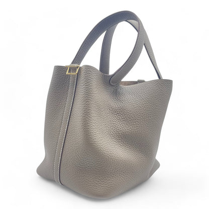 Hermes Picotin Lock MM Etoupe Torillon Clemence Gold 하드웨어 W 새