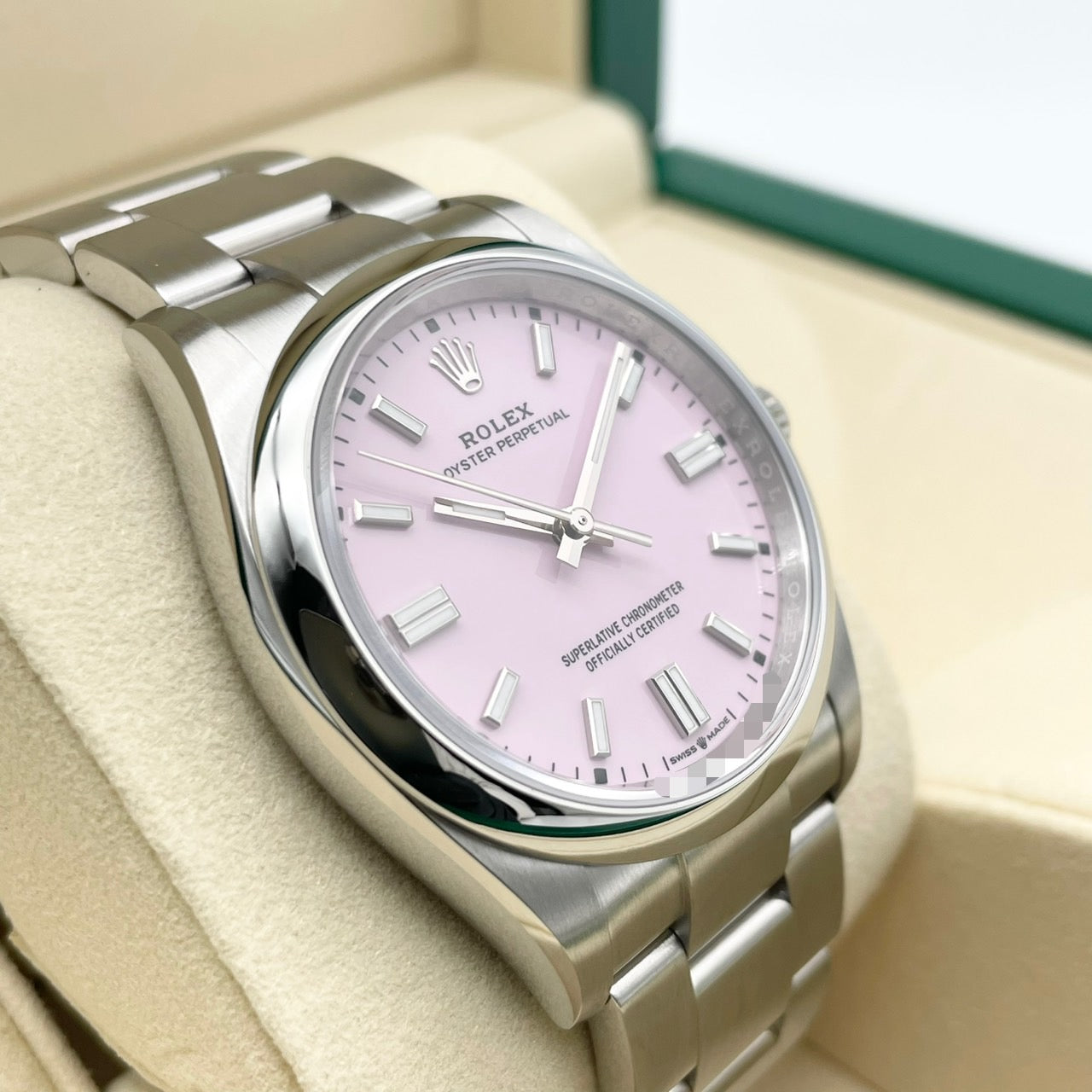 劳力士牡蛎永久126000粉红色不锈钢36mm