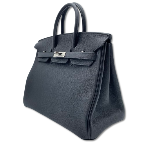 Hermes Birkin 25 Noir Togo Silver Metal Fittings w 새로워