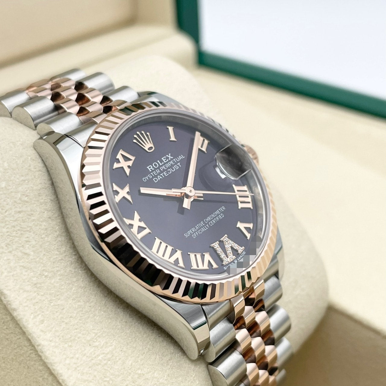 劳力士datejust 278271 Aubergine Everrose Gold Roman VI钻石禧年31mm