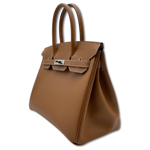 Hermes Birkin 30 골드 엡슨 실버 메탈 피팅 D 조각