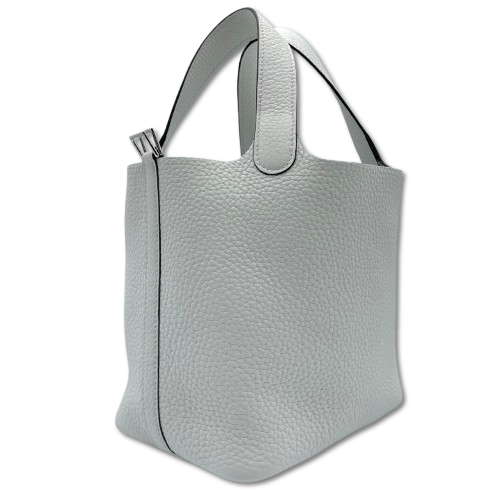 Hermes Picotin Lock PM New White Torillon Clemence Silver Fittings w 새로