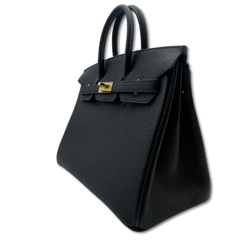 Hermes Birkin 25 Noir Togo Gold 하드웨어 W는 새겨 져 있습니다