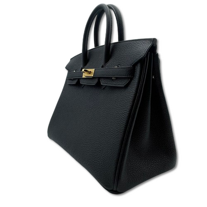 Hermes Birkin 25 Noir Togo Gold 하드웨어 W는 새겨 져 있습니다