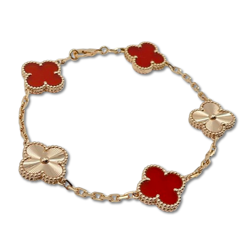 Pre-Owned Van Cleef & Arpels Vintage Alhambra VCARP7RP00 Carnelian Rose Gold