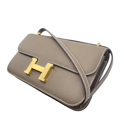 Pre-owned Hermes Constance Elan 25 Etoup Epson Gold hardware W engraved