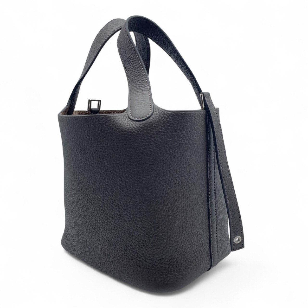 Pre-owned Hermes Picotan lock PM Evenne Taurillon Clemence Silver hardware K stamp