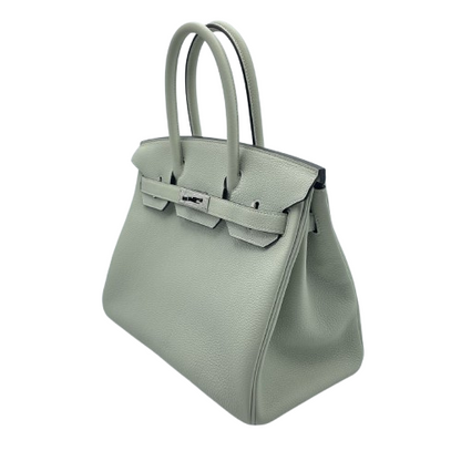 Pre-owned Hermes Birkin 30 Grineve Togo Silver hardware B engraved