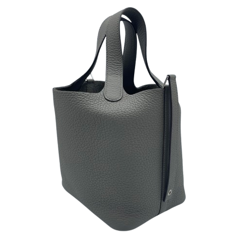 Pre-owned Hermes Picotan Lock PM Grimeyer Taurillon Clemence Silver hardware K engraved