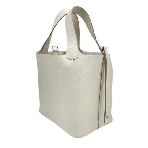 Pre-owned Hermes Picotan Lock PM Clet Taurillon Clemence Silver hardware K stamp