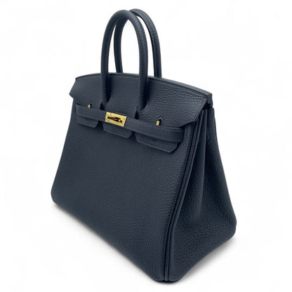 Pre-owned Hermes Birkin 25 Cavern Togo Gold hardware U engraved