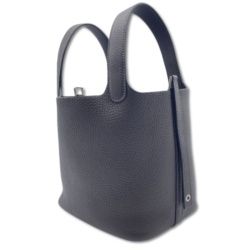 Pre-owned Hermes Picotan lock PM Evenne Taurillon Clemence Silver hardware K stamp