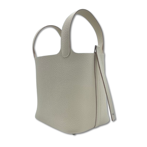 Pre-owned Hermes Picotan Lock PM Clet Taurillon Clemence Silver hardware K stamp