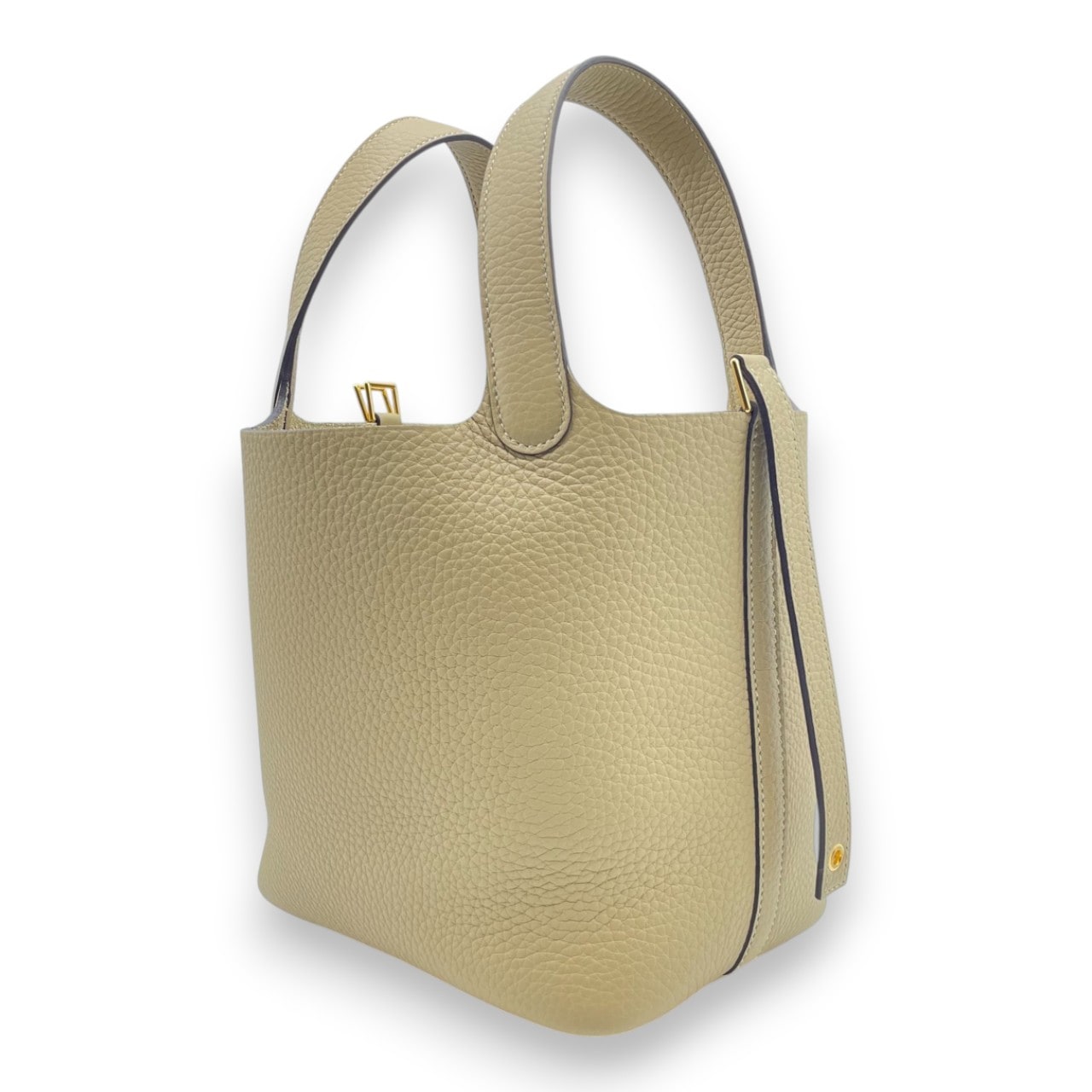 Pre-owned Hermes Picotan Lock PM Trench Taurillon Clemence Gold hardware K stamp