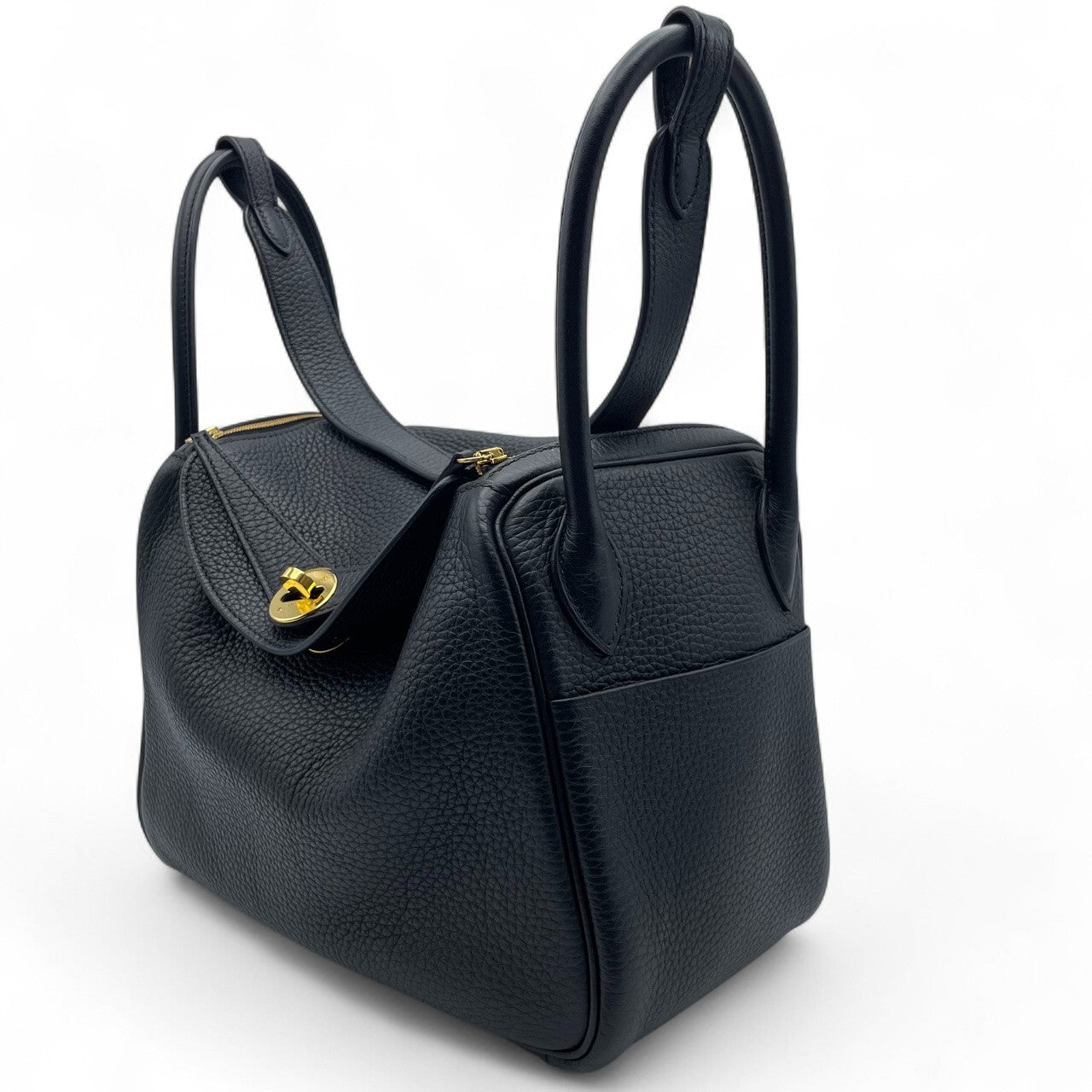 중고 에르메스 린디 26 느와르 토리옹 클레망스 골드 하드웨어 B 스탬프