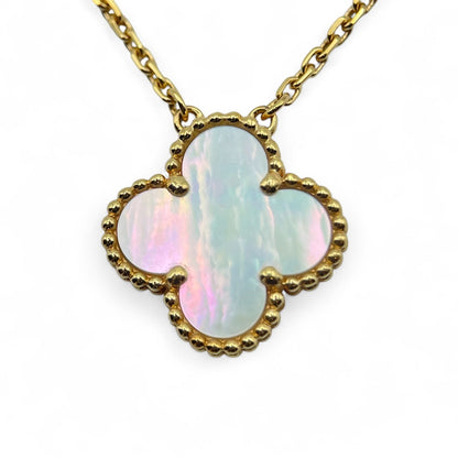 プレオウンドヴァンクリーフ＆アーペル ヴィンテージアルハンブラ ネックレス VCARA45900 マザーオブパール イエローゴールド