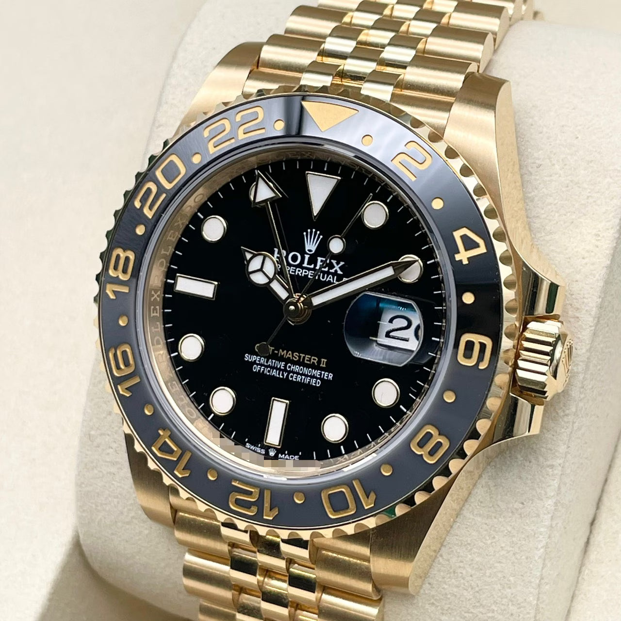 プレオウンド ロレックス GMTマスターII 126718GRNR イエローゴールド ジュビリーブレス ブラック 40mm