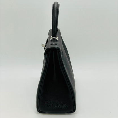 Hermes Kelly 25 Noir Togo 银色五金件 B 雕刻