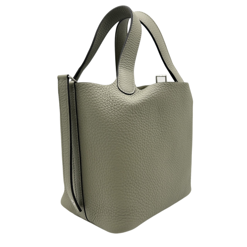 [聖誕節特價價格] Hermes Picotin Lock PM Sage Torillon Clemence Silver Fittings B刻有
