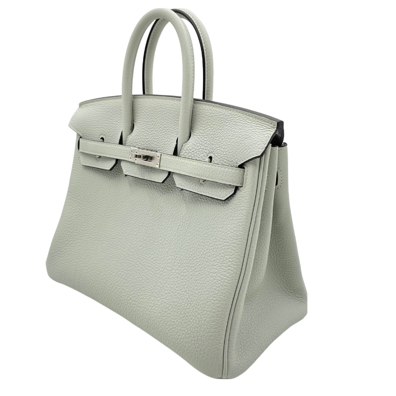 Hermes Birkin 25 Grineve Togo Silver Metal Fittings B 새겨 져