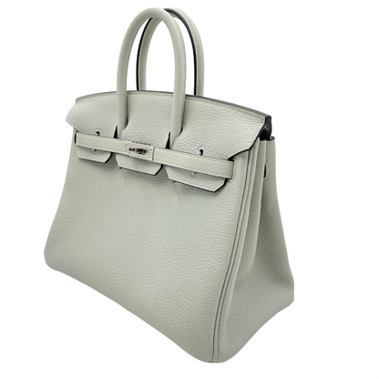Hermes Birkin 25 Grineve Togo Silver Metal Fittings B 새겨 져