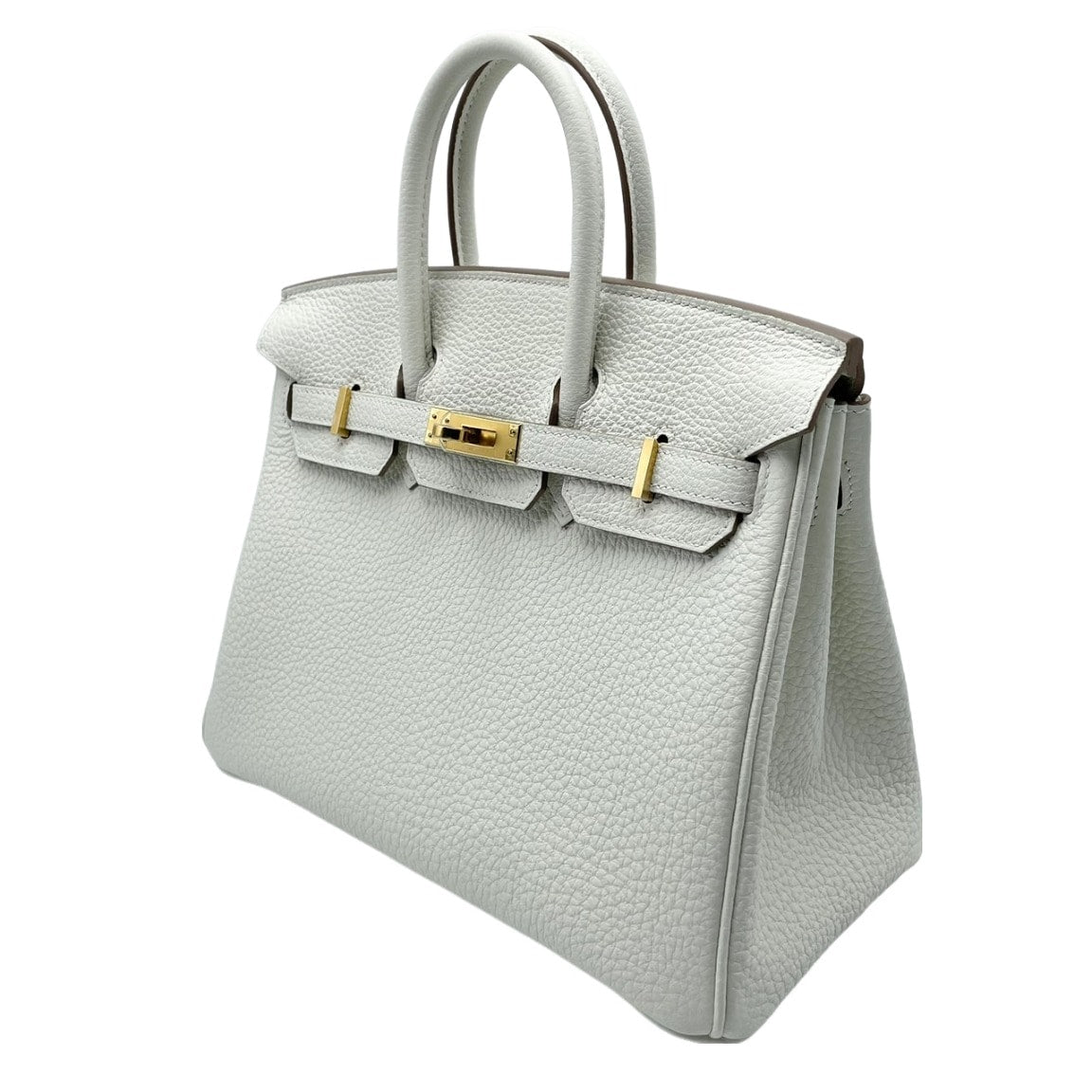 Hermes Birkin 25 버섯 토고 골드 ​​하드웨어 B가 새겨 져 있습니다