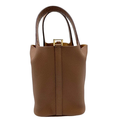 Pre-Owned Hermes Picotin Lock Touch PM Gold Torillon Clemence Gold Hardware Y Engraved