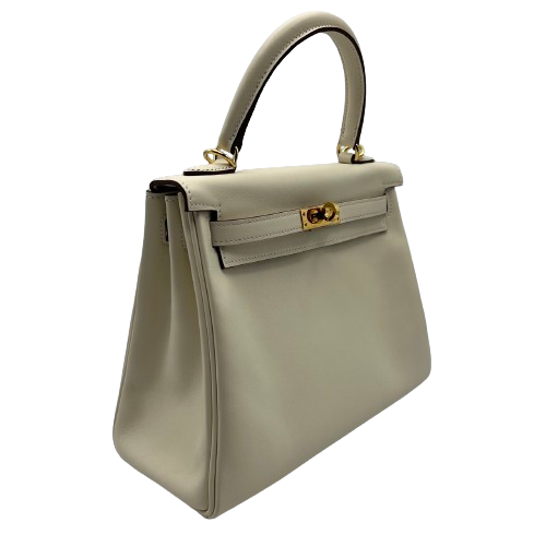 Pre-Owned Hermes Kelly 25 Nata Swift Gold Hardware Z Engraved