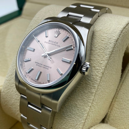 プレオウンド ロレックス オイスターパーペチュアル 124200 オイスターブレスレット ピンク 34mm