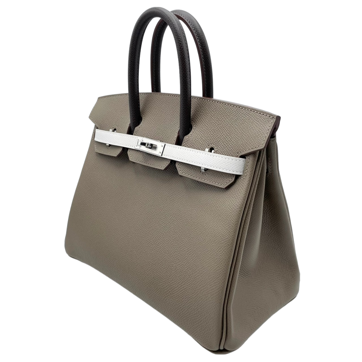 Hermes Birkin 25 Etoope Tricolor Epson Silver Metal Fittings w 새겨 져