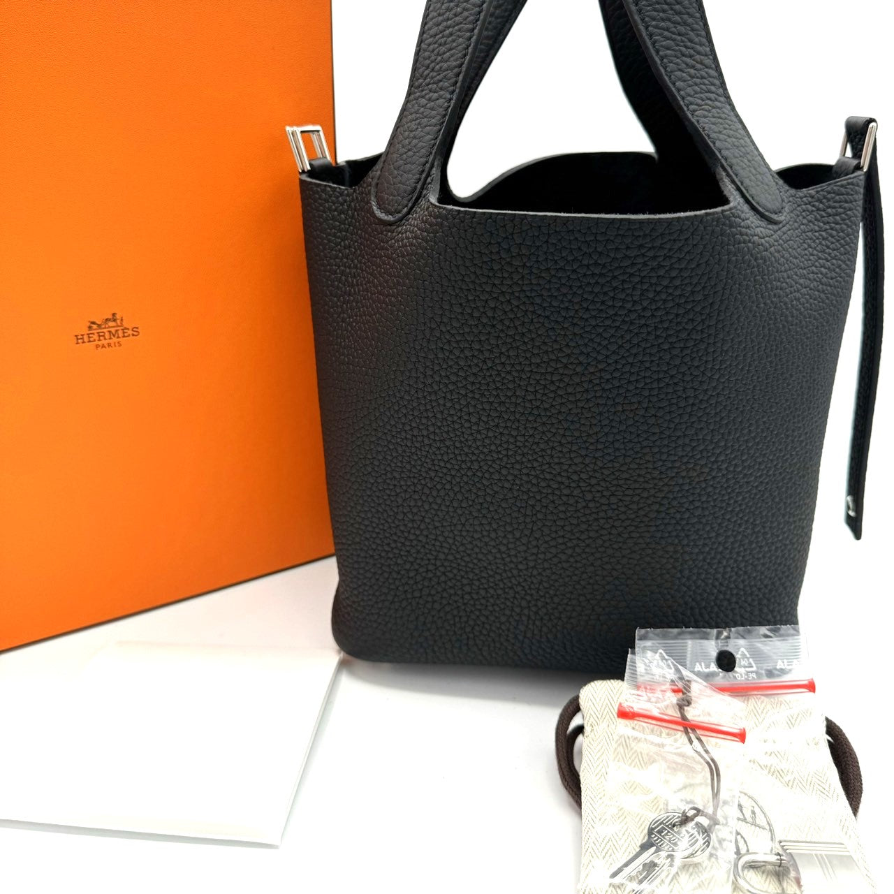 Pre-Owned Hermes Picotin Rock PM Noir Torillon Clemence Silver Fittings B Engraved