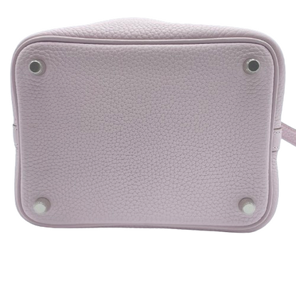 Hermes Picotin Lock PM Mauve 창백한 Torillon Clemence Silver Fittings w 새겨 져